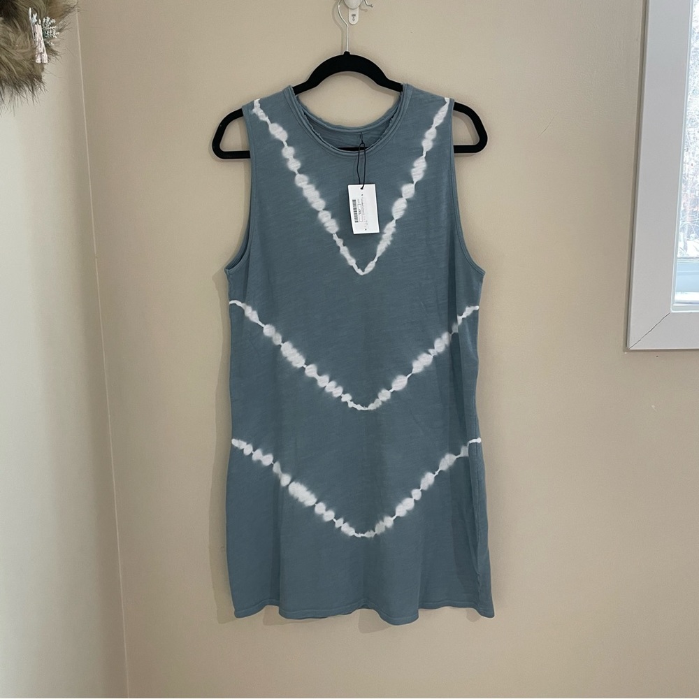 Melissa Nepton Tully Tie Dye Sleeveless Slub Jersey Dress, Sea Green, Size M NWT